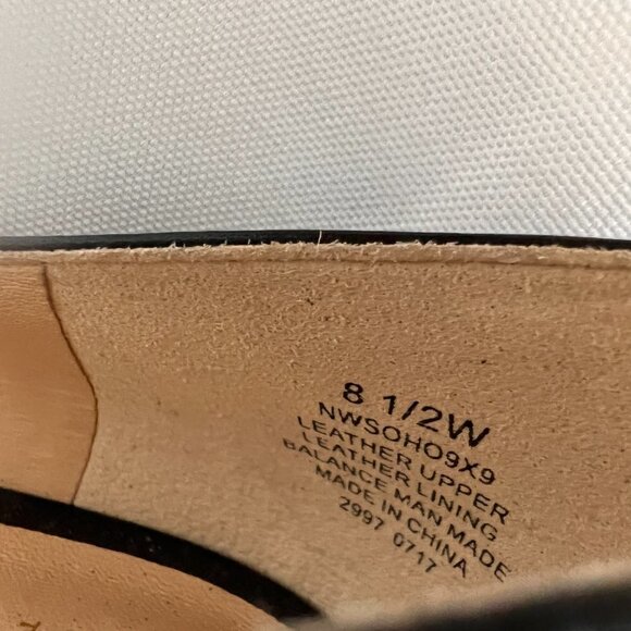 Nine West Soho 9X9 Leather Upper And Lining Pointed Toe Pumps Black Shoes - Picture 6 of 7